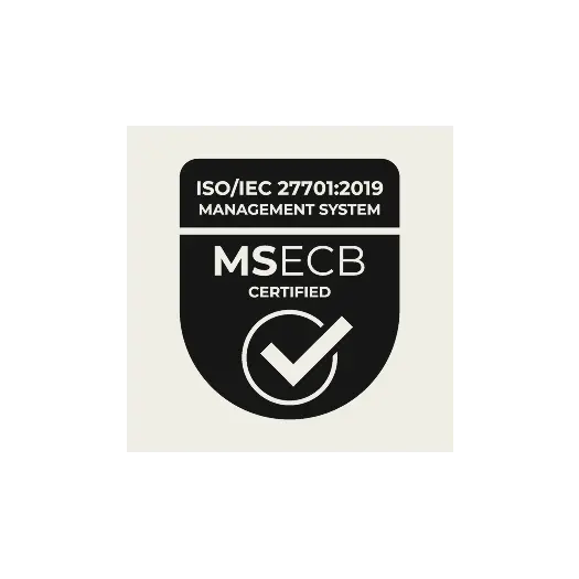 ISO 27701:2019 certification badge